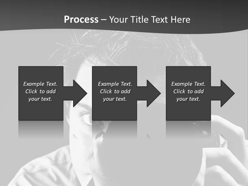 Slr Camera One Person Telephoto Lens PowerPoint Template