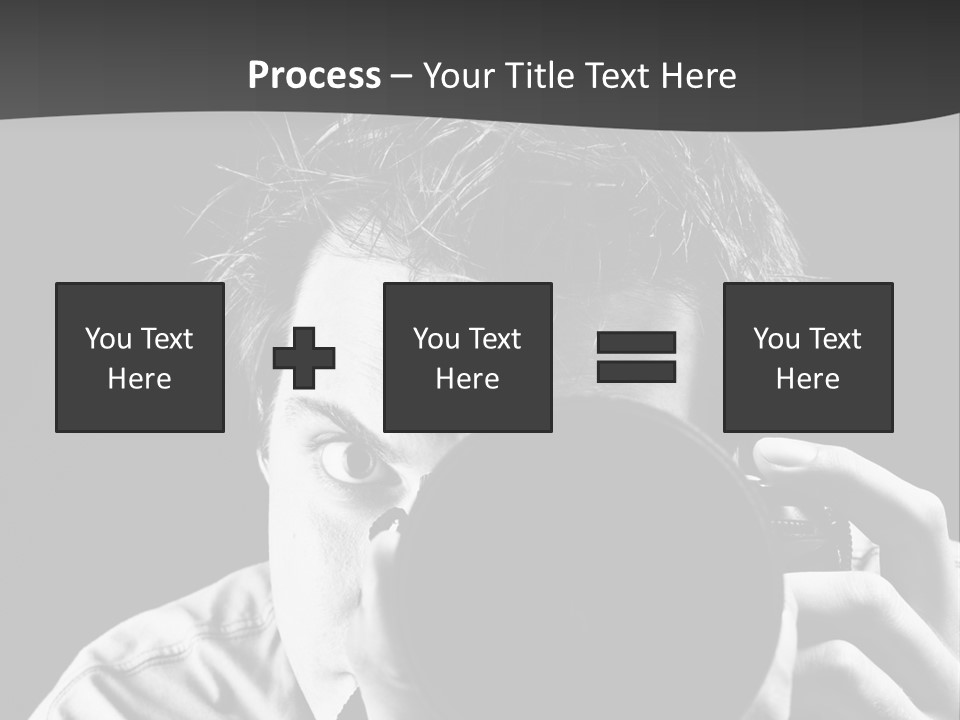 Slr Camera One Person Telephoto Lens PowerPoint Template