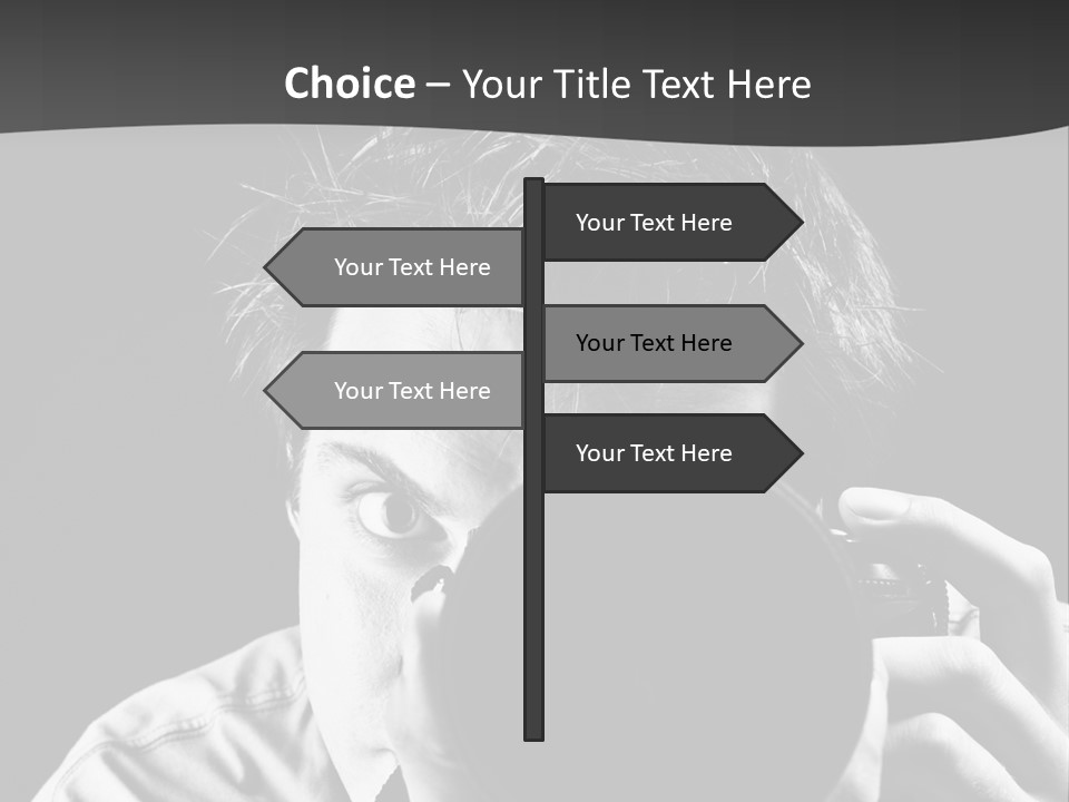 Slr Camera One Person Telephoto Lens PowerPoint Template