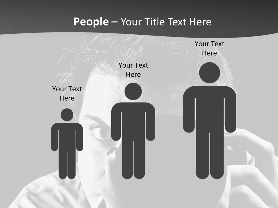 Slr Camera One Person Telephoto Lens PowerPoint Template