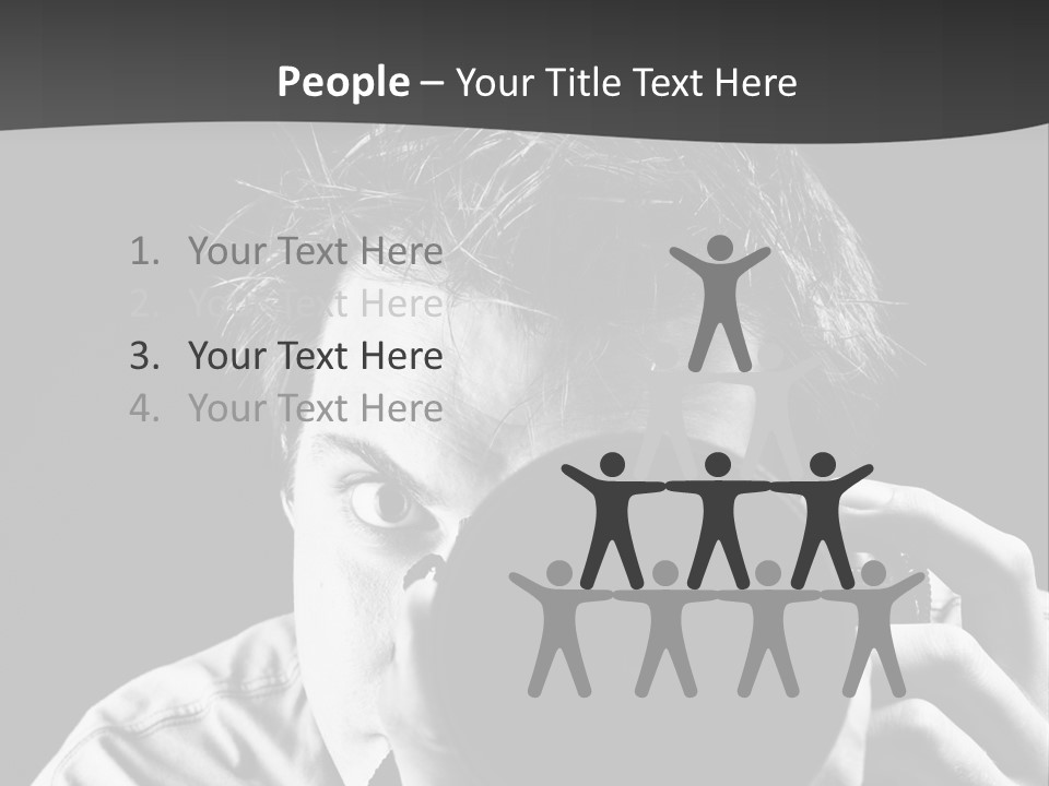 Slr Camera One Person Telephoto Lens PowerPoint Template