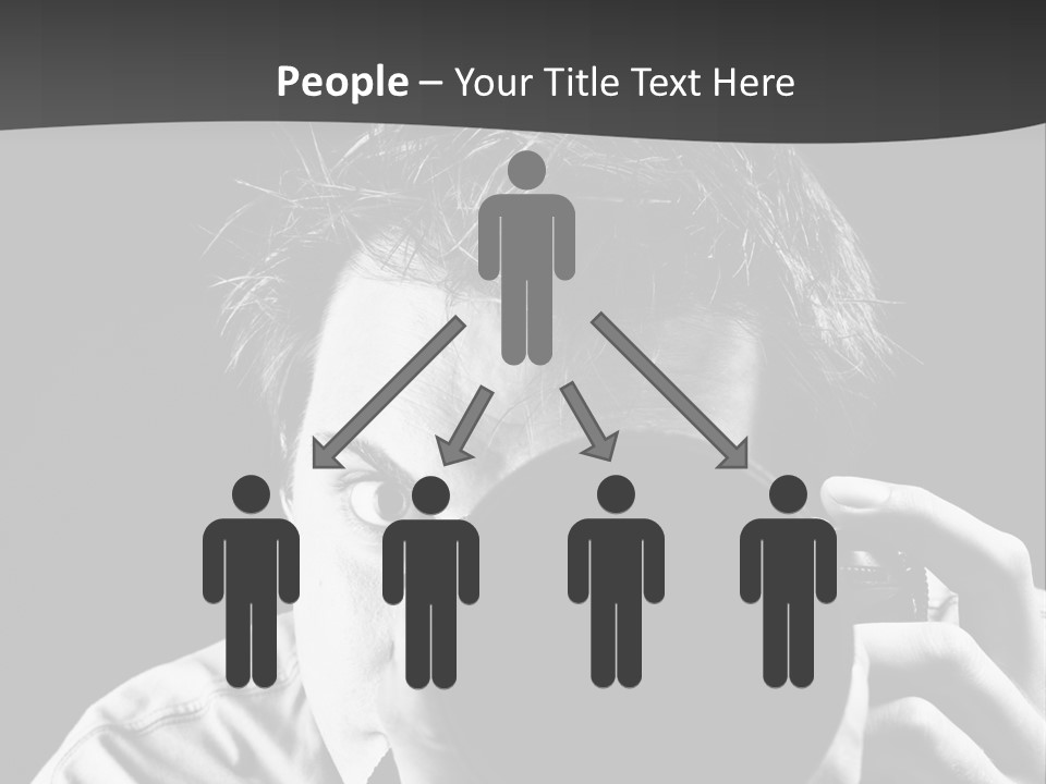 Slr Camera One Person Telephoto Lens PowerPoint Template