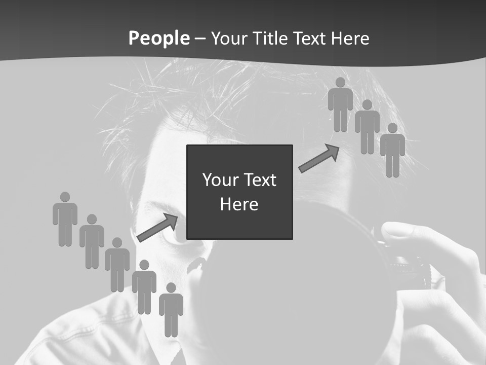 Slr Camera One Person Telephoto Lens PowerPoint Template