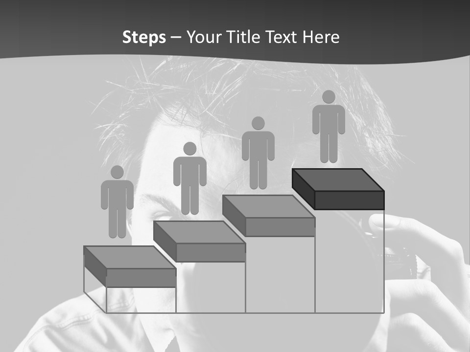 Slr Camera One Person Telephoto Lens PowerPoint Template