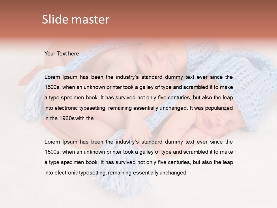 A Couple Of Babies Laying On Top Of Each Other PowerPoint Template