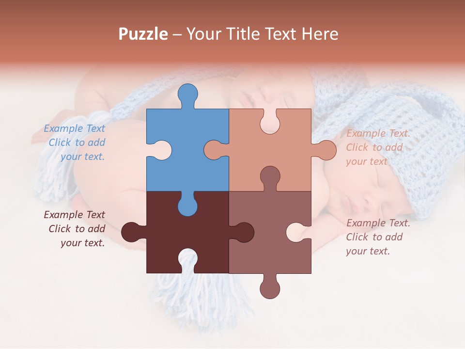 A Couple Of Babies Laying On Top Of Each Other PowerPoint Template