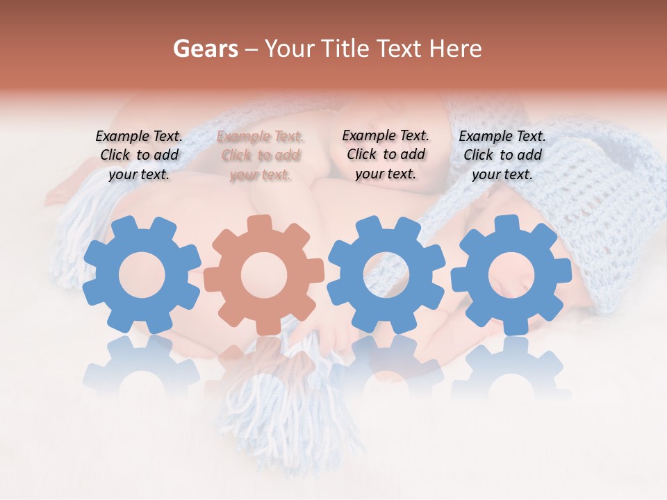 A Couple Of Babies Laying On Top Of Each Other PowerPoint Template