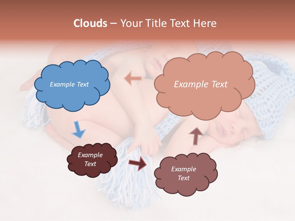 A Couple Of Babies Laying On Top Of Each Other PowerPoint Template