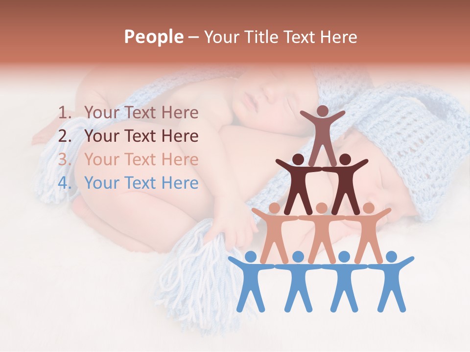 A Couple Of Babies Laying On Top Of Each Other PowerPoint Template