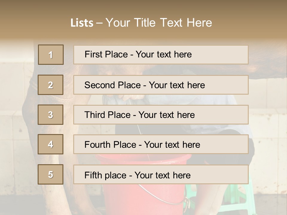Nipple Milk Maid Woman PowerPoint Template
