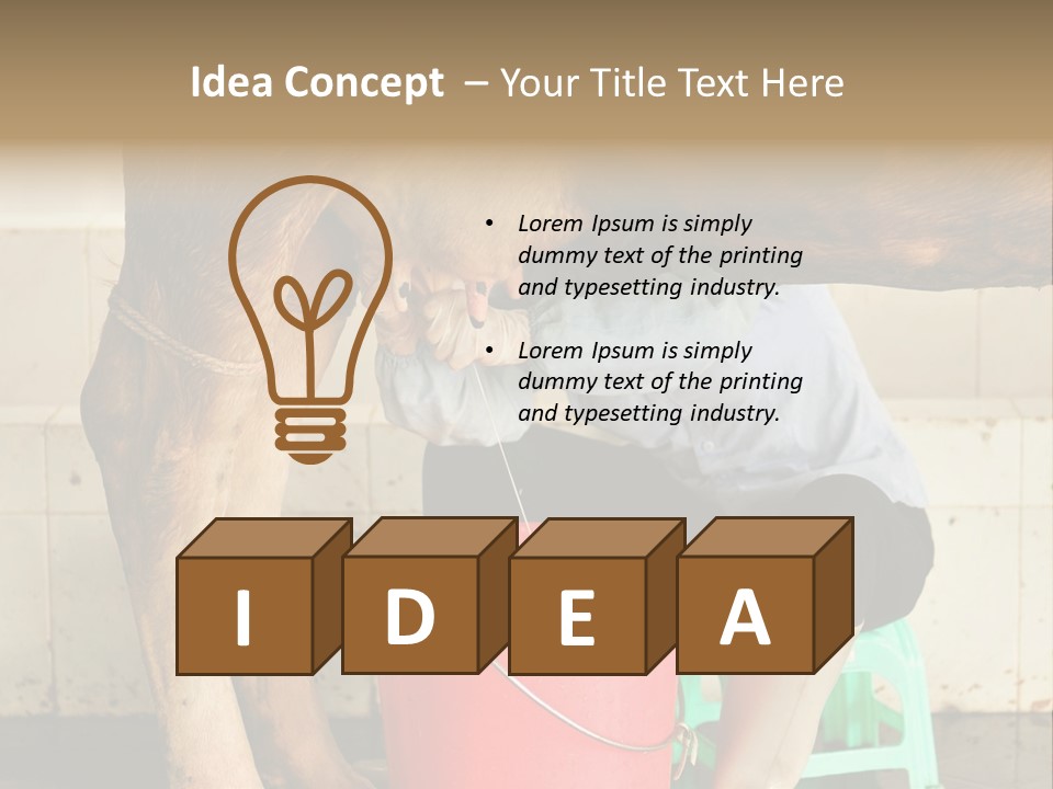 Nipple Milk Maid Woman PowerPoint Template