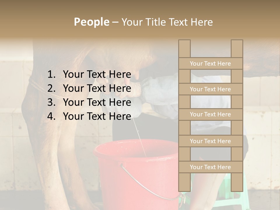 Nipple Milk Maid Woman PowerPoint Template