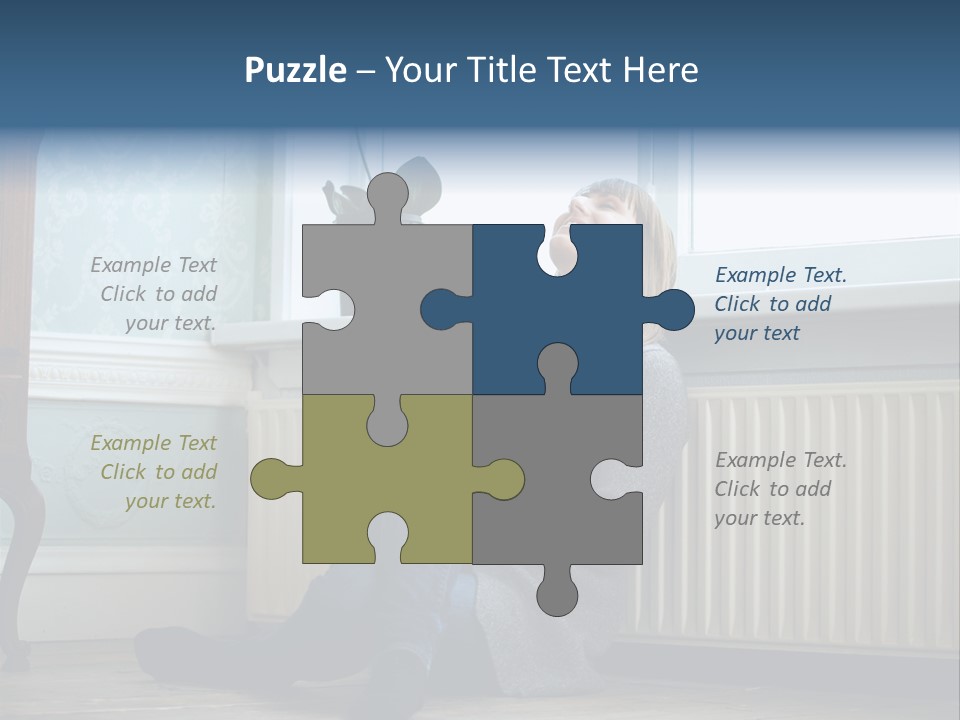 Smiling Relax Sitting PowerPoint Template