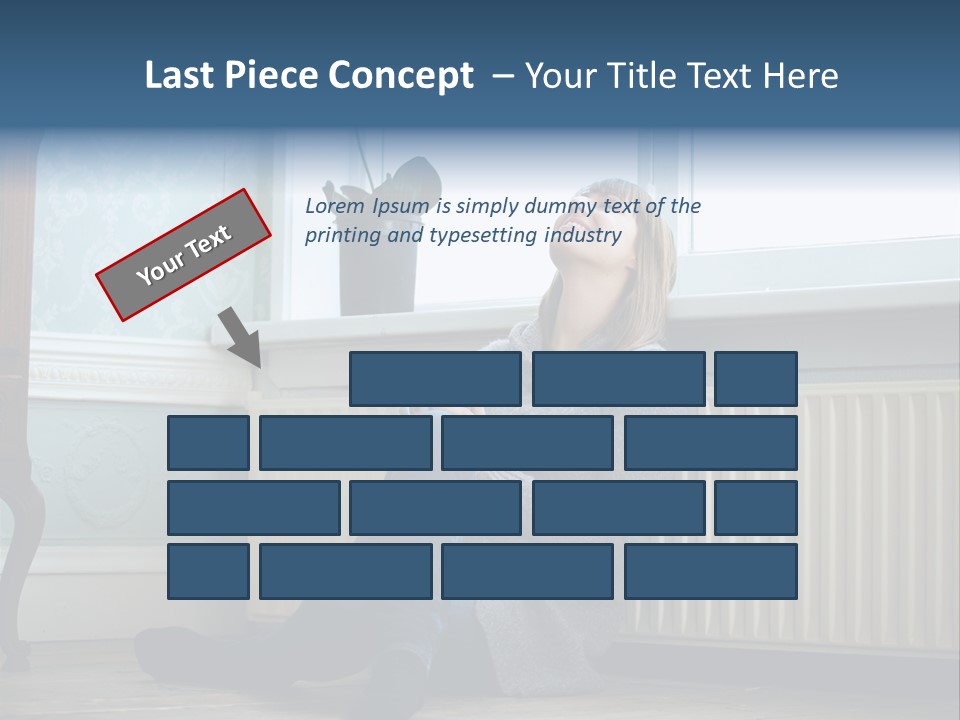 Smiling Relax Sitting PowerPoint Template