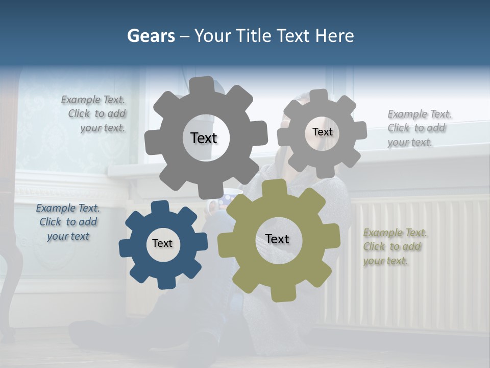 Smiling Relax Sitting PowerPoint Template