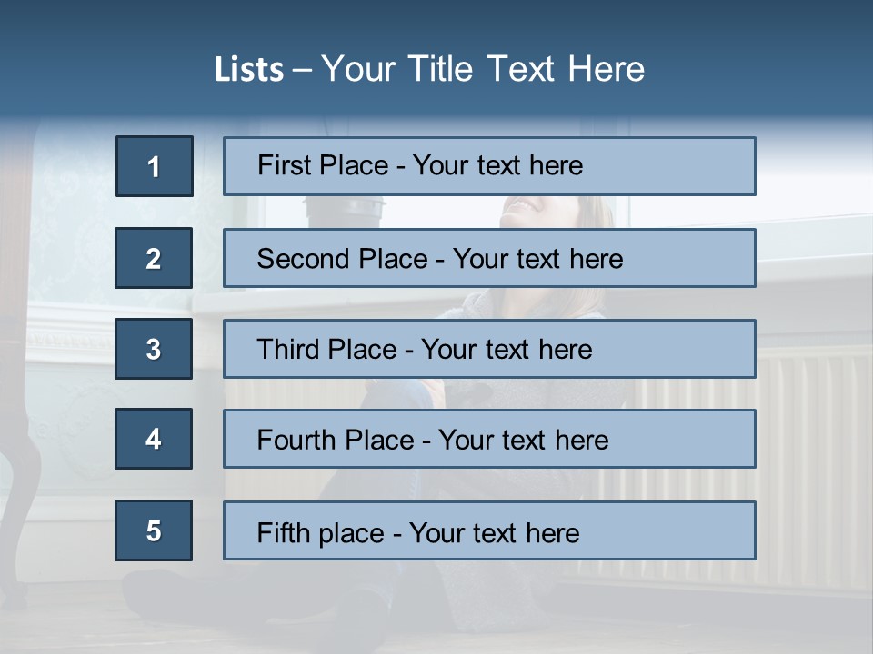 Smiling Relax Sitting PowerPoint Template