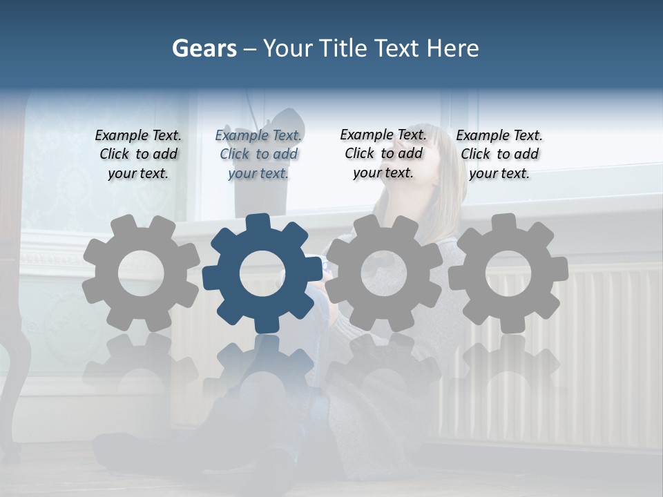 Smiling Relax Sitting PowerPoint Template