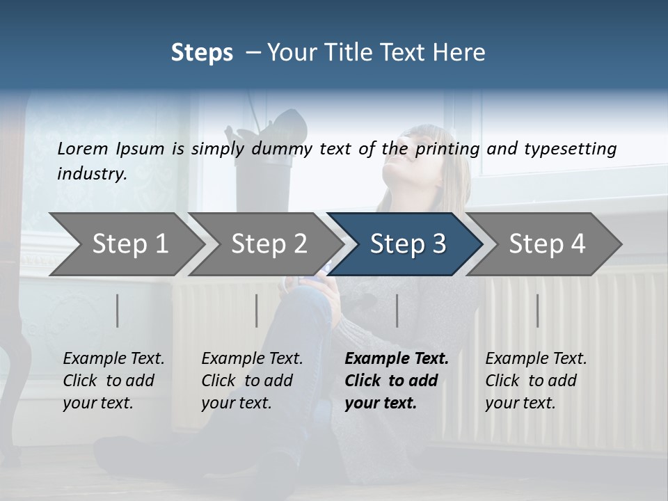 Smiling Relax Sitting PowerPoint Template