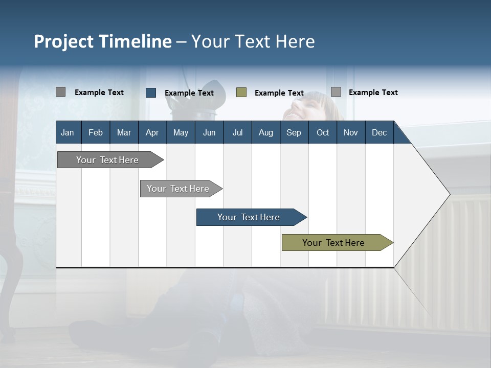 Smiling Relax Sitting PowerPoint Template