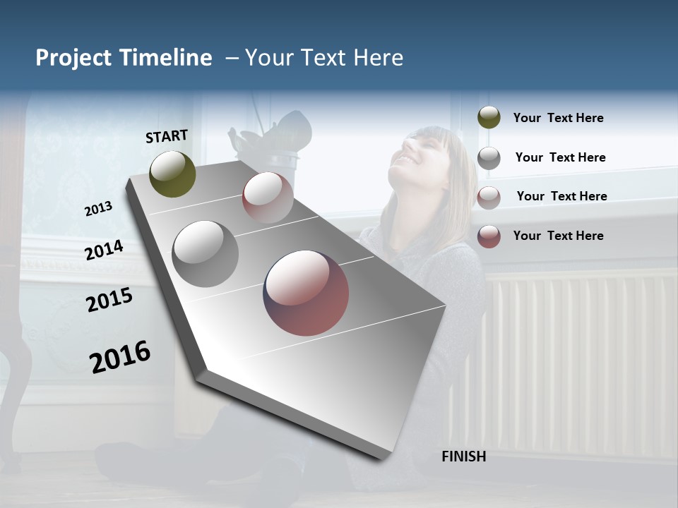 Smiling Relax Sitting PowerPoint Template