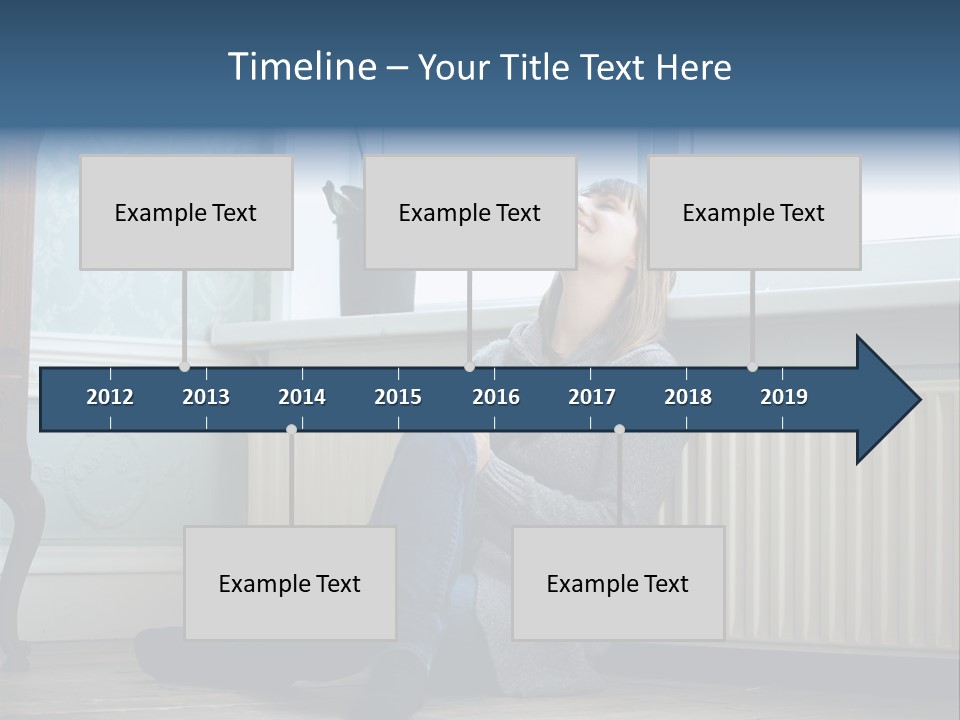 Smiling Relax Sitting PowerPoint Template