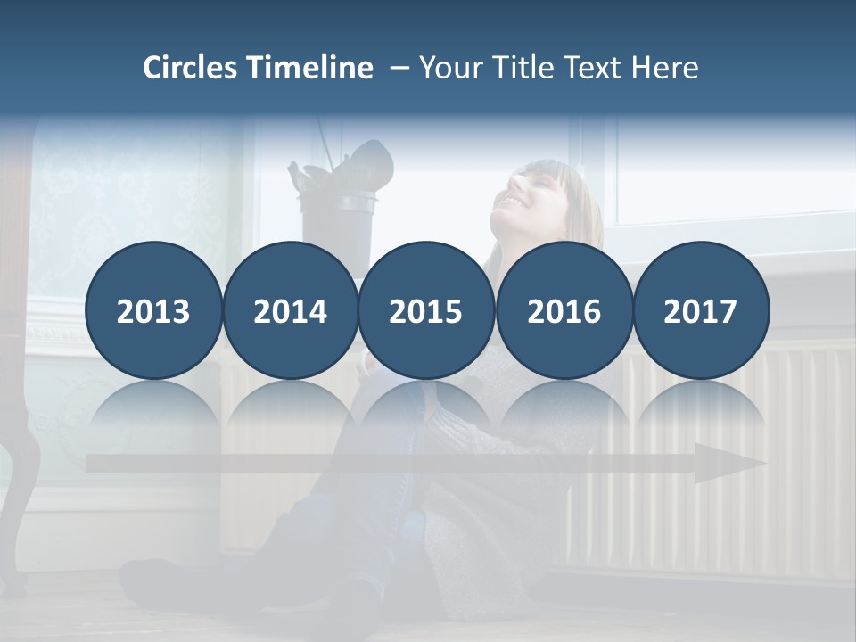 Smiling Relax Sitting PowerPoint Template