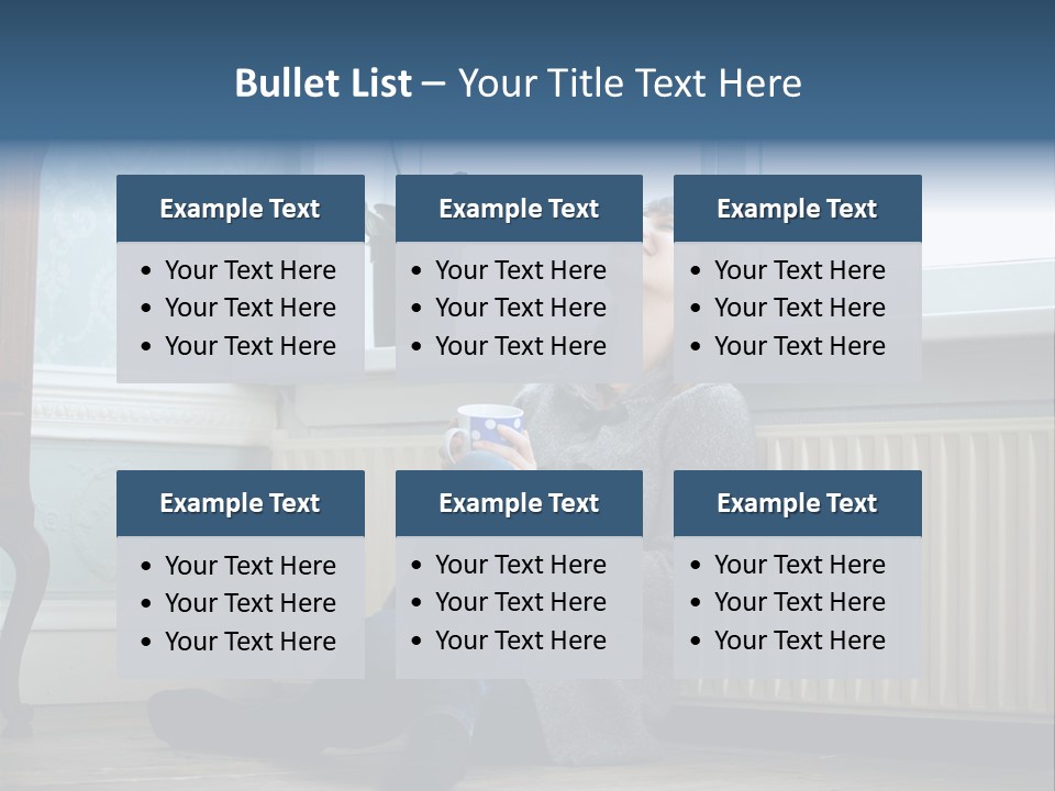 Smiling Relax Sitting PowerPoint Template