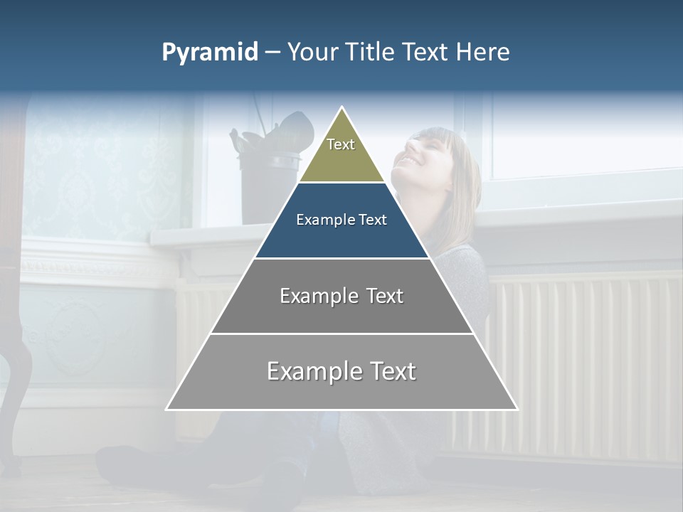 Smiling Relax Sitting PowerPoint Template