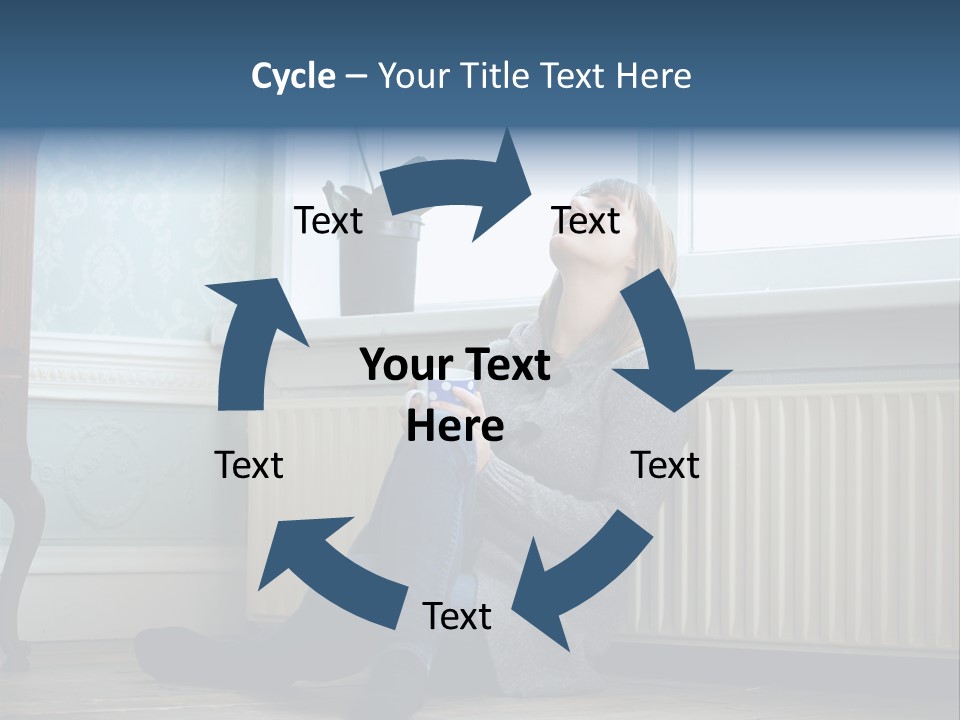 Smiling Relax Sitting PowerPoint Template