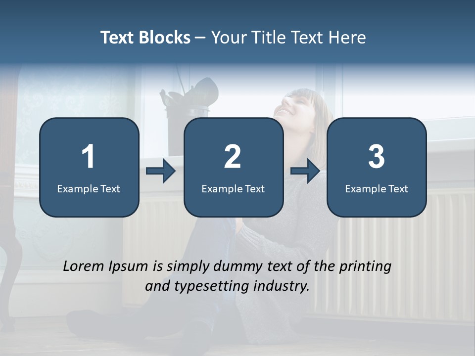 Smiling Relax Sitting PowerPoint Template