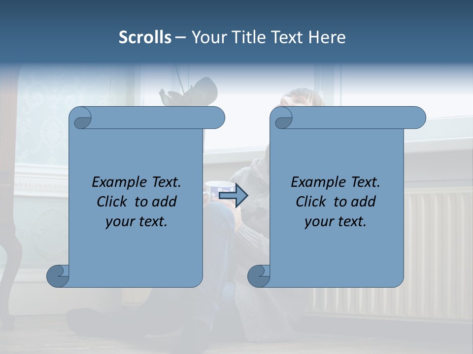 Smiling Relax Sitting PowerPoint Template