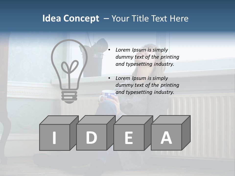 Smiling Relax Sitting PowerPoint Template