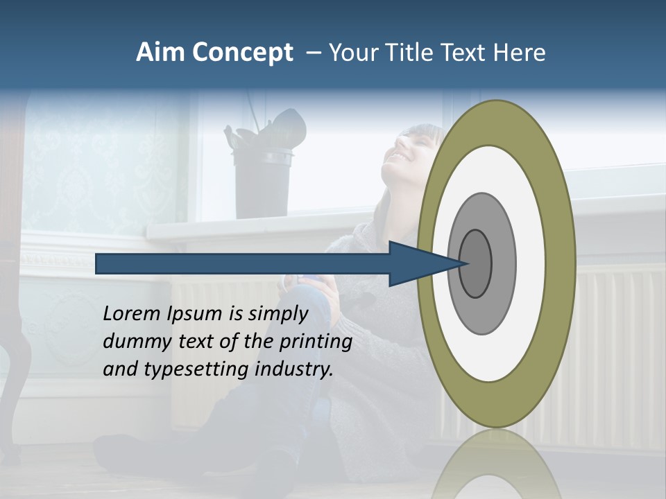 Smiling Relax Sitting PowerPoint Template