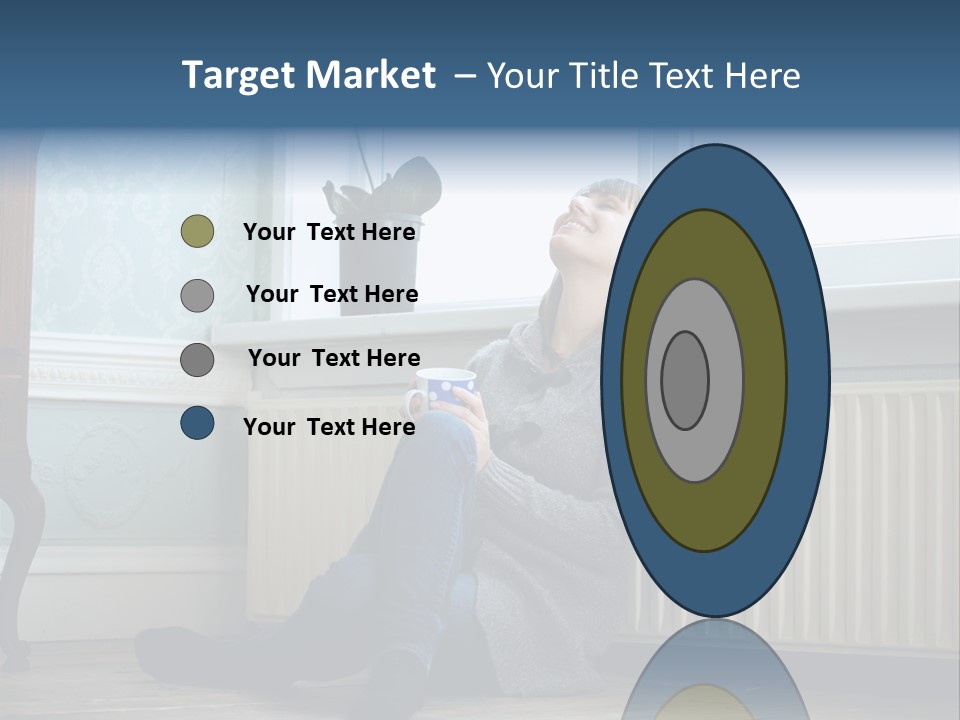 Smiling Relax Sitting PowerPoint Template