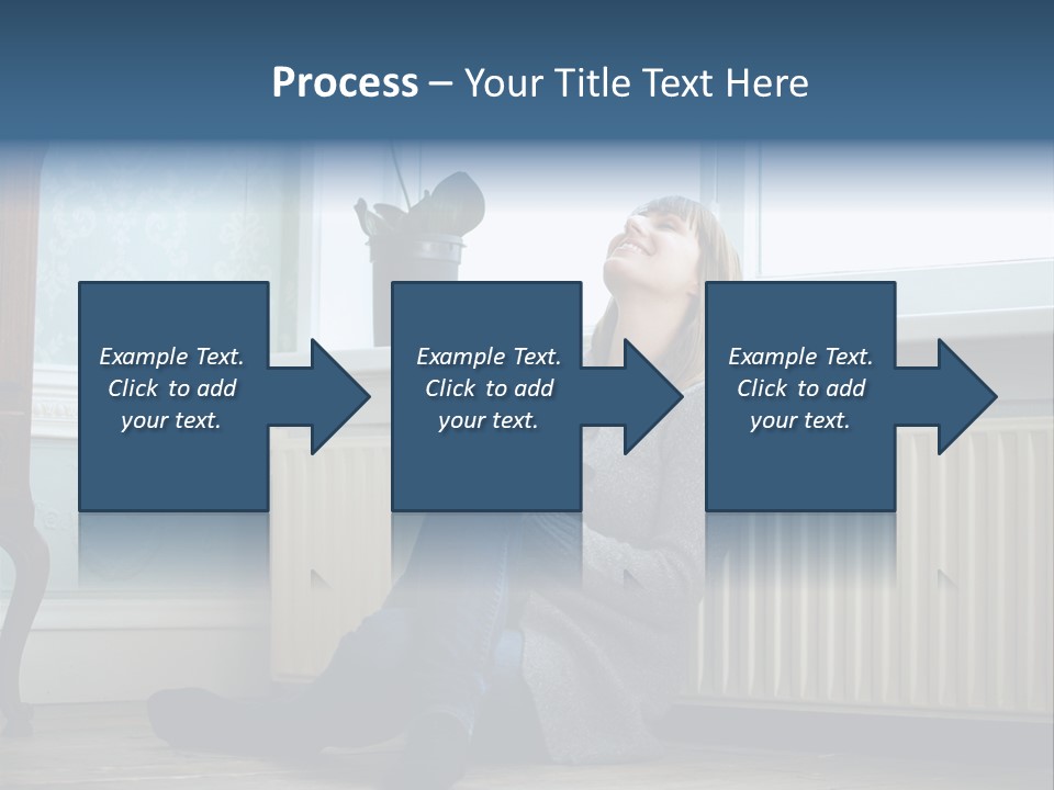 Smiling Relax Sitting PowerPoint Template