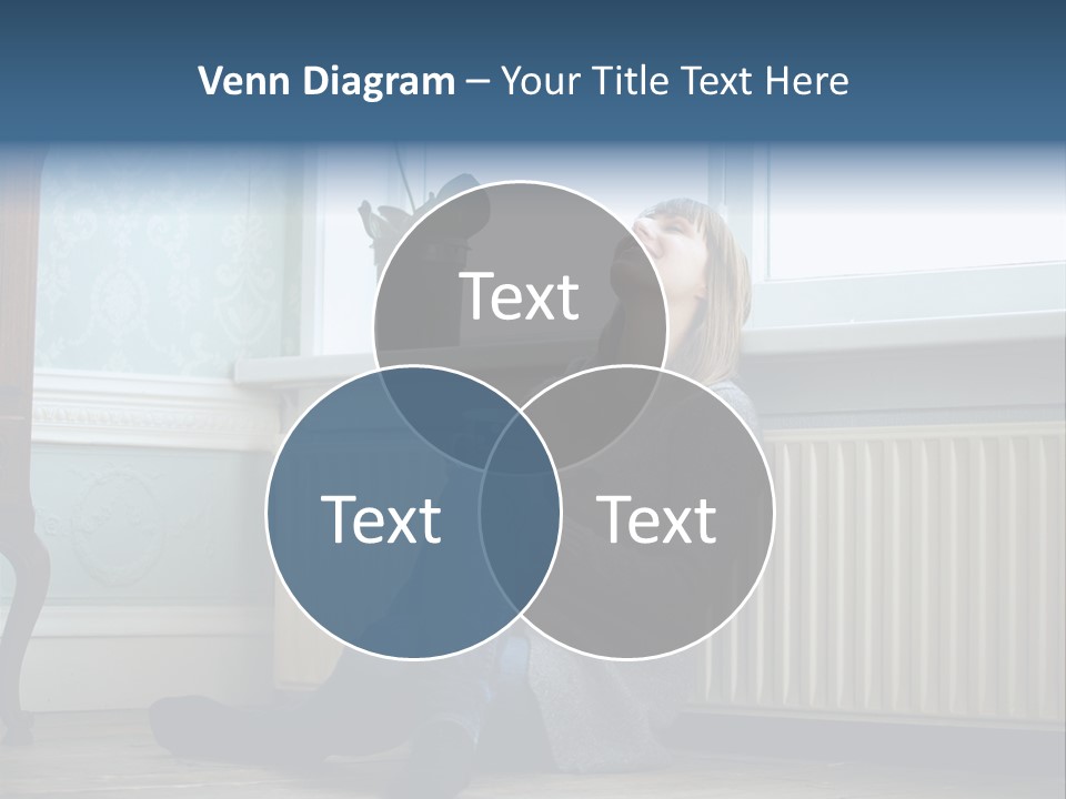 Smiling Relax Sitting PowerPoint Template