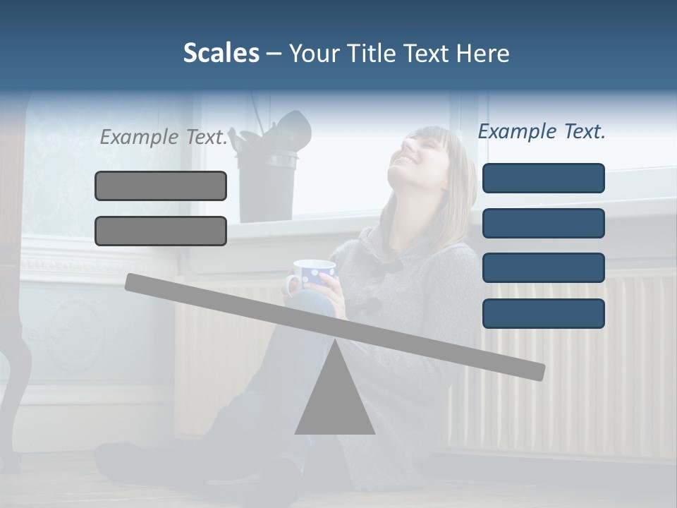 Smiling Relax Sitting PowerPoint Template