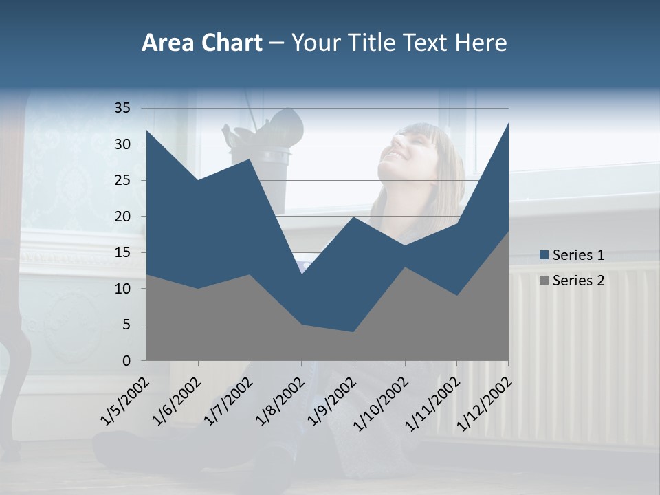 Smiling Relax Sitting PowerPoint Template