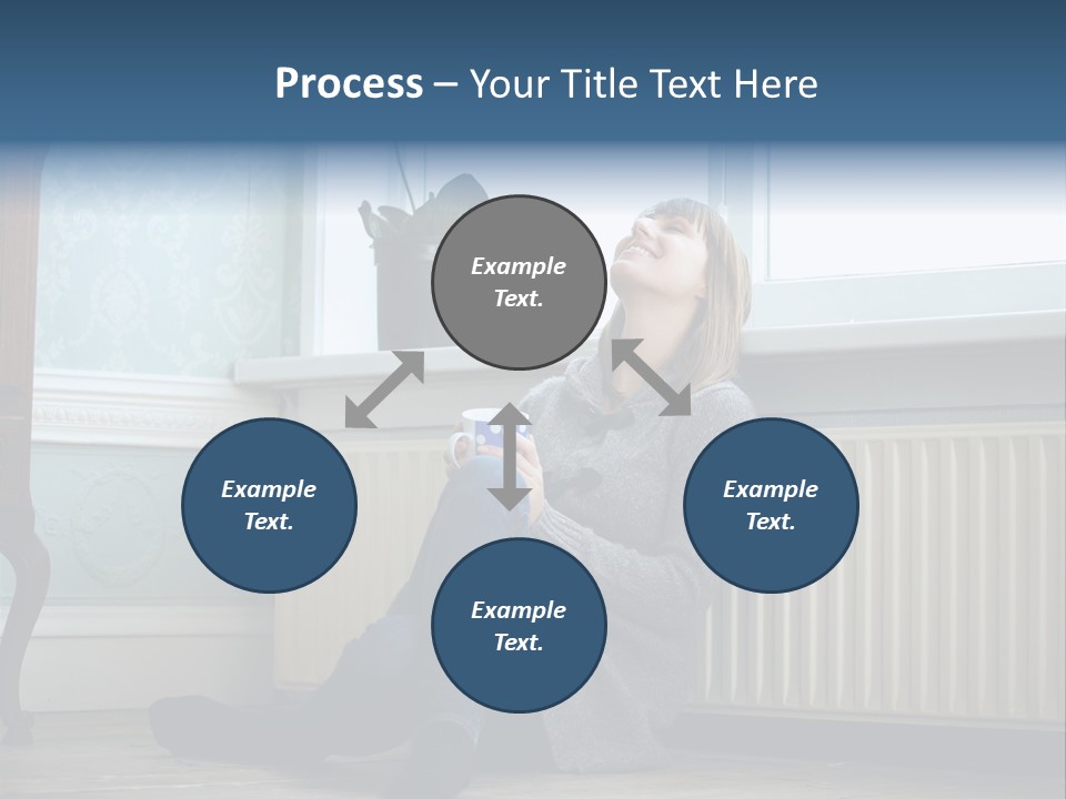 Smiling Relax Sitting PowerPoint Template