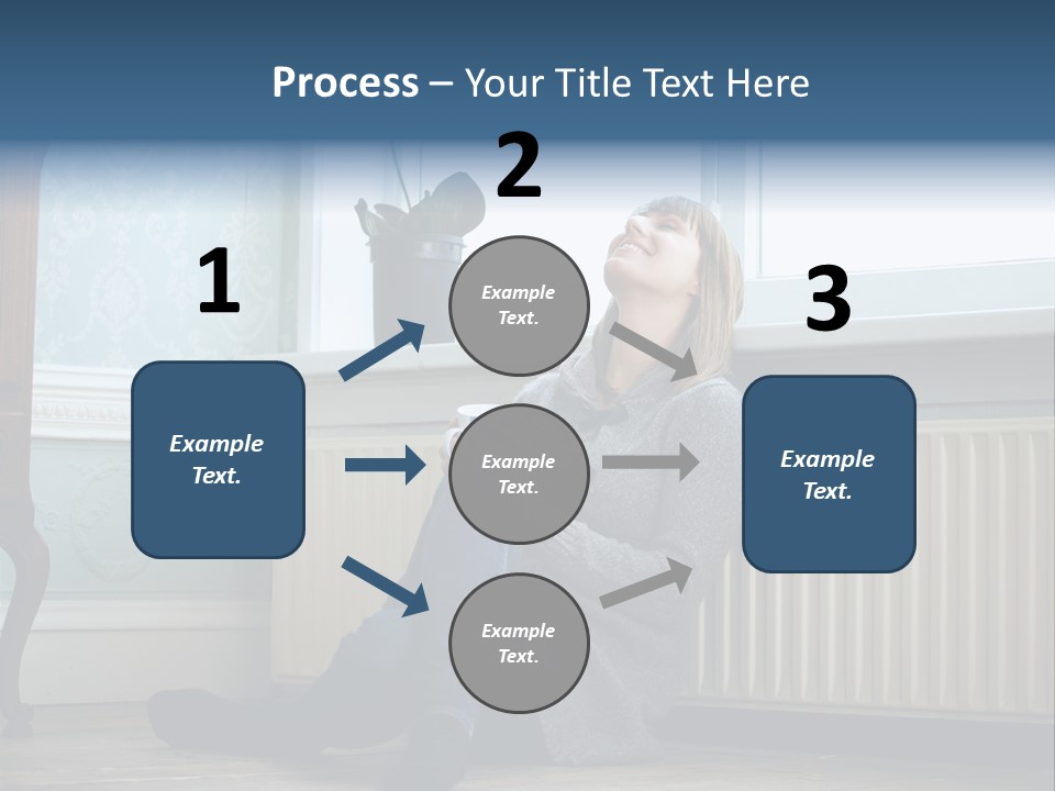 Smiling Relax Sitting PowerPoint Template