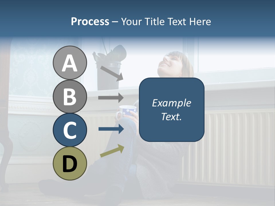 Smiling Relax Sitting PowerPoint Template