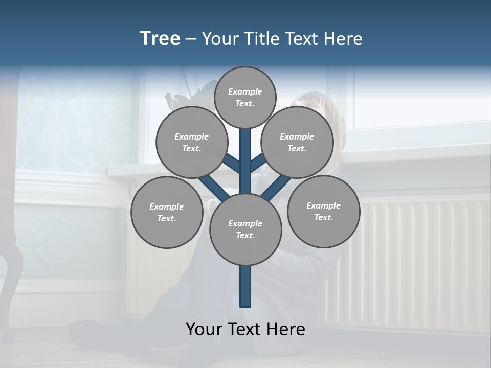 Smiling Relax Sitting PowerPoint Template