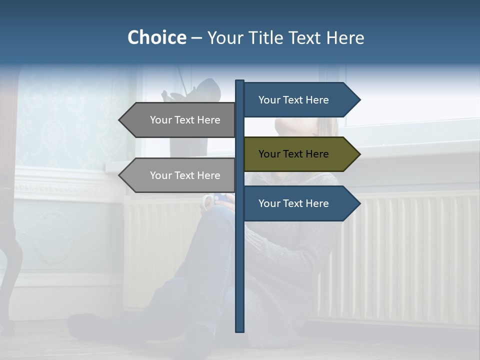 Smiling Relax Sitting PowerPoint Template