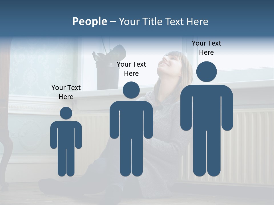 Smiling Relax Sitting PowerPoint Template