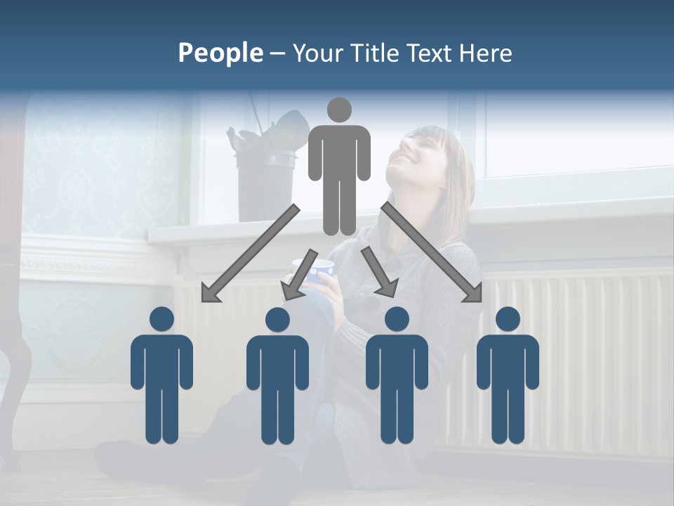 Smiling Relax Sitting PowerPoint Template