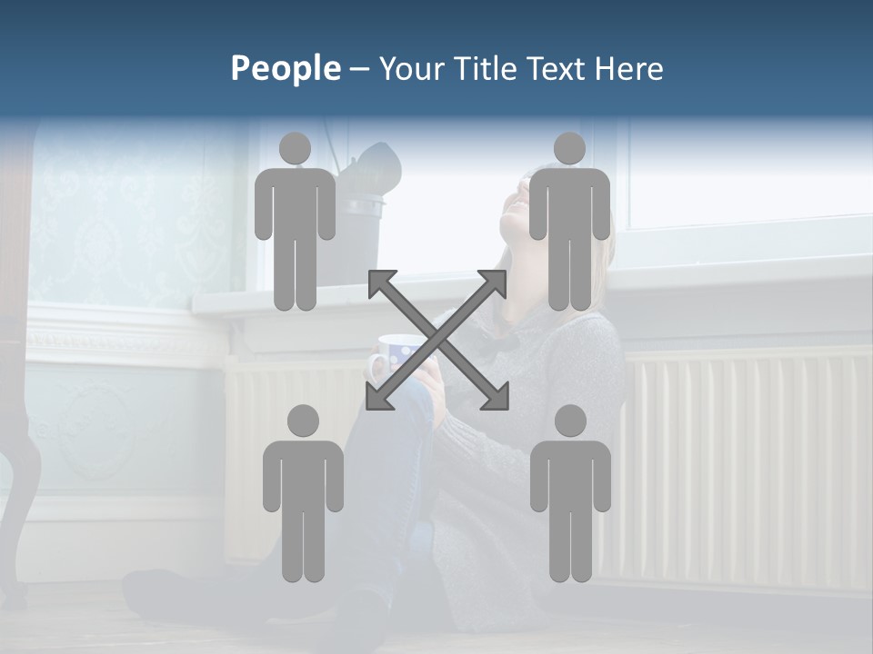 Smiling Relax Sitting PowerPoint Template