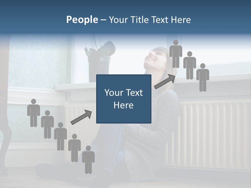 Smiling Relax Sitting PowerPoint Template