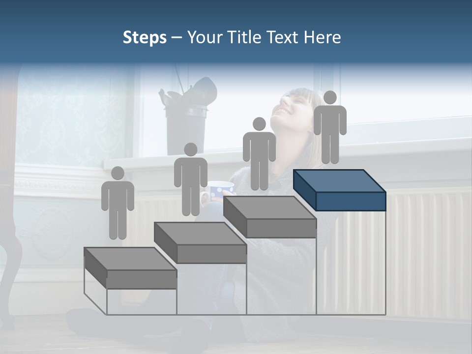 Smiling Relax Sitting PowerPoint Template