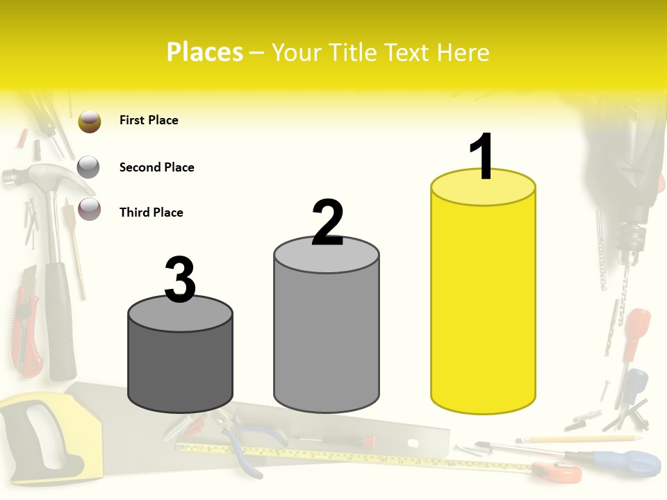 Work Screw Driver On White PowerPoint Template