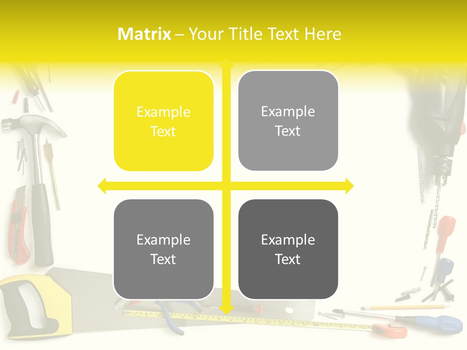 Work Screw Driver On White PowerPoint Template